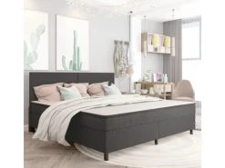 vidaXL Boxspring-Bettgestell Grau Stoff 200x200 cm621163