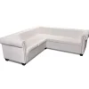 Sofas^vidaXL Chesterfield Ecksofa 5-Sitzer Kunstleder Weiß