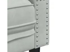 Sofas^vidaXL Chesterfield-Sofa mit Nackenrollen 3-Sitzer Hellgrau Samt 2157821