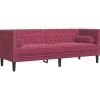 Sofas^vidaXL Chesterfield-Sofa mit Nackenrollen 3-Sitzer Weinrot Samt 2144773
