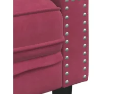 Sofas^vidaXL Chesterfield-Sofa mit Nackenrollen 3-Sitzer Weinrot Samt 2144773
