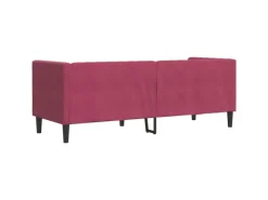 Sofas^vidaXL Chesterfield-Sofa mit Nackenrollen 3-Sitzer Weinrot Samt 2144773