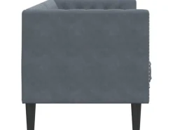 Sofas^vidaXL Chesterfield-Sofa mit Nackenrollen 3-Sitzer Dunkelgrau Samt 2162728