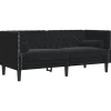 Sofas^vidaXL Chesterfield-Sofa mit Nackenrollen 2-Sitzer Schwarz Samt 2144771