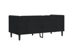 Sofas^vidaXL Chesterfield-Sofa mit Nackenrollen 2-Sitzer Schwarz Samt 2144771