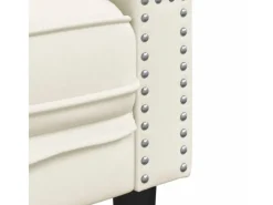 Sofas^vidaXL Chesterfield-Sofa mit Nackenrollen 3-Sitzer Creme Samt 2157823