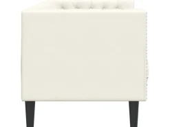 Sofas^vidaXL Chesterfield-Sofa mit Nackenrollen 3-Sitzer Creme Samt 2157823