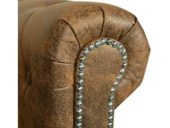 Sofas^vidaXL Chesterfield-Sofa 2-Sitzer Kunstleder Braun