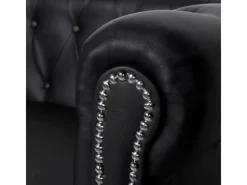 vidaXL Chesterfield-Sofas 2-Sitzer und 3-Sitzer Kunstleder Schwarz