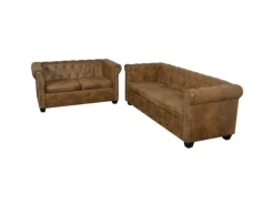 Sofas^vidaXL Chesterfield-Sofas 2-Sitzer und 3-Sitzer Braun