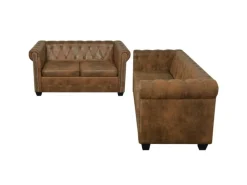 Sofas^vidaXL Chesterfield-Sofas 2-Sitzer und 3-Sitzer Braun