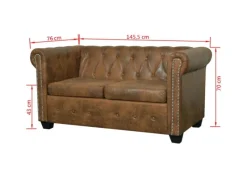 Sofas^vidaXL Chesterfield-Sofas 2-Sitzer und 3-Sitzer Braun