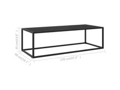 vidaXL Couchtisch Schwarz mit Schwarzem Glas 120x50x35 cm