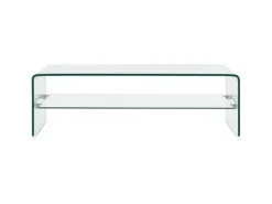 Tische^vidaXL Couchtisch Transparent 98×45×31 cm Hartglas 284745
