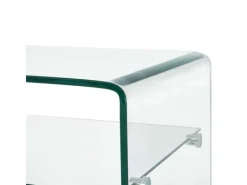 Tische^vidaXL Couchtisch Transparent 98×45×31 cm Hartglas 284745