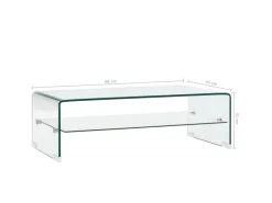 Tische^vidaXL Couchtisch Transparent 98×45×31 cm Hartglas 284745