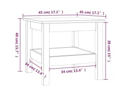 Regale Massivholz|Tische^vidaXL Couchtisch 45x45x40 cm Massivholz Kiefer