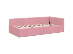 vidaXL Eckbettgestell mit Kopfteil 100 x 200 cm Stoff 42016094