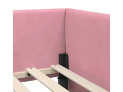 vidaXL Eckbettgestell mit Kopfteil 100 x 200 cm Stoff 42016094