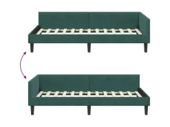 Betten^vidaXL Eckbettgestell mit Kopfteil 80 x 200 cm Stoff 42016136