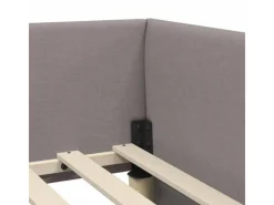 vidaXL Eckbettgestell mit Kopfteil 100 x 200 cm Stoff 42016056