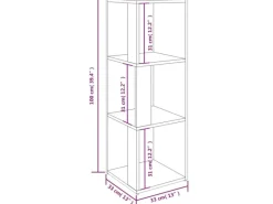 Eckregale^vidaXL Eckregal Betongrau 33x33x100 cm Holzwerkstoff