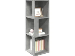 Eckregale^vidaXL Eckregal Betongrau 33x33x100 cm Holzwerkstoff