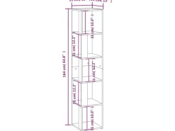 Eckregale^vidaXL Eckregal Betongrau 33x33x164,5 cm Holzwerkstoff