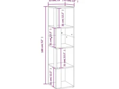 Eckregale^vidaXL Eckregal Räuchereiche 33x33x132 cm Holzwerkstoff