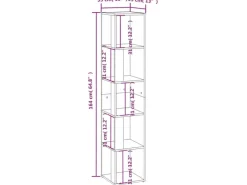 Eckregale^vidaXL Eckregal Sonoma-Eiche 33x33x164,5 cm Holzwerkstoff