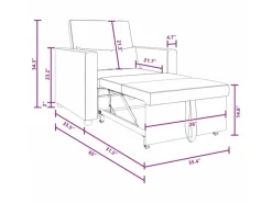 Sofas^vidaXL Einzel-Schlafsofa mit Rädern 90 x 165 x 87 cm Stoff 42002685