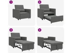 Sofas^vidaXL Einzel-Schlafsofa mit Rädern 90 x 165 x 87 cm Stoff 42002685