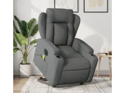 vidaXL Elektrischer Massagesessel mit Aufstehhilfe Dunkelgrau Stoff Modell 6