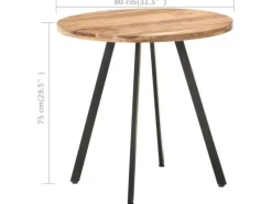 Tische^vidaXL Esstisch 80 cm Massivholz Akazie 320485
