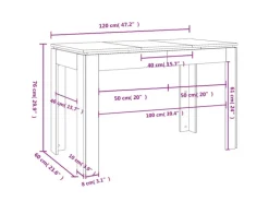 vidaXL Esstisch Betongrau 120x60x76 cm Holzwerkstoff