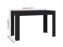 Tische^vidaXL Esstisch Schwarz Holzwerkstoff 120x60x76 cm