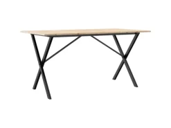 Tische^vidaXL Esstisch X-Gestell 140x80x75 cm Massivholz Kiefer und Gusseisen