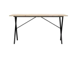 Tische^vidaXL Esstisch X-Gestell 140x80x75 cm Massivholz Kiefer und Gusseisen
