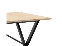 Tische^vidaXL Esstisch X-Gestell 140x80x75 cm Massivholz Kiefer und Gusseisen