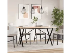 Tische^vidaXL Esstisch X-Gestell 140x80x75 cm Massivholz Kiefer und Gusseisen