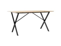 Tische^vidaXL Esstisch X-Gestell 140x80x75 cm Massivholz Kiefer und Gusseisen