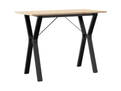 Tische^vidaXL Esstisch Y-Gestell 100x50x75 cm Massivholz Kiefer und Gusseisen