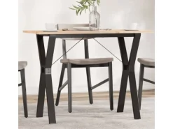 Tische^vidaXL Esstisch Y-Gestell 100x50x75 cm Massivholz Kiefer und Gusseisen