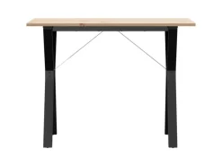 Tische^vidaXL Esstisch Y-Gestell 100x50x75 cm Massivholz Kiefer und Gusseisen