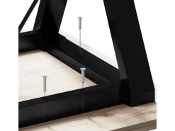 Tische^vidaXL Esstisch Y-Gestell 100x50x75 cm Massivholz Kiefer und Gusseisen