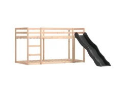 Betten^vidaXL Etagenbett mit Rutsche und Gardinen Rosa 80x200 cm2101526
