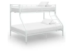 vidaXL Etagenbettgestell Weiß Metall 140x200 cm/90x200 cm621523