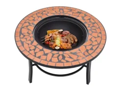vidaXl Feuerstelle Mosaik Keramik Terracotta 68 cm