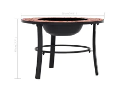 vidaXl Feuerstelle Mosaik Keramik Terracotta 68 cm