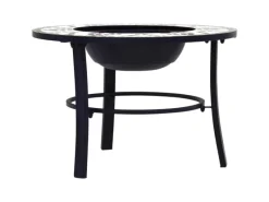 Mosaik^vidaXL Feuerstelle Mosaik Keramik Grün 68 cm